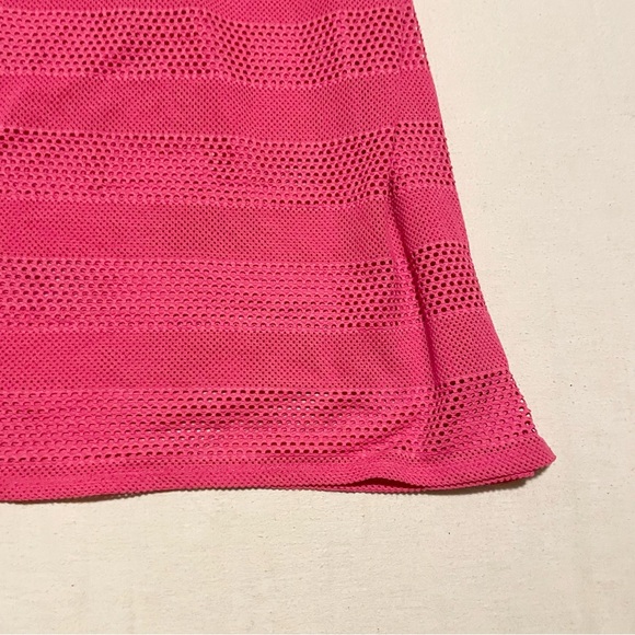 La Vie En Rose Pink Mesh Beach Cover-Up Size Large - Picture 15 of 16